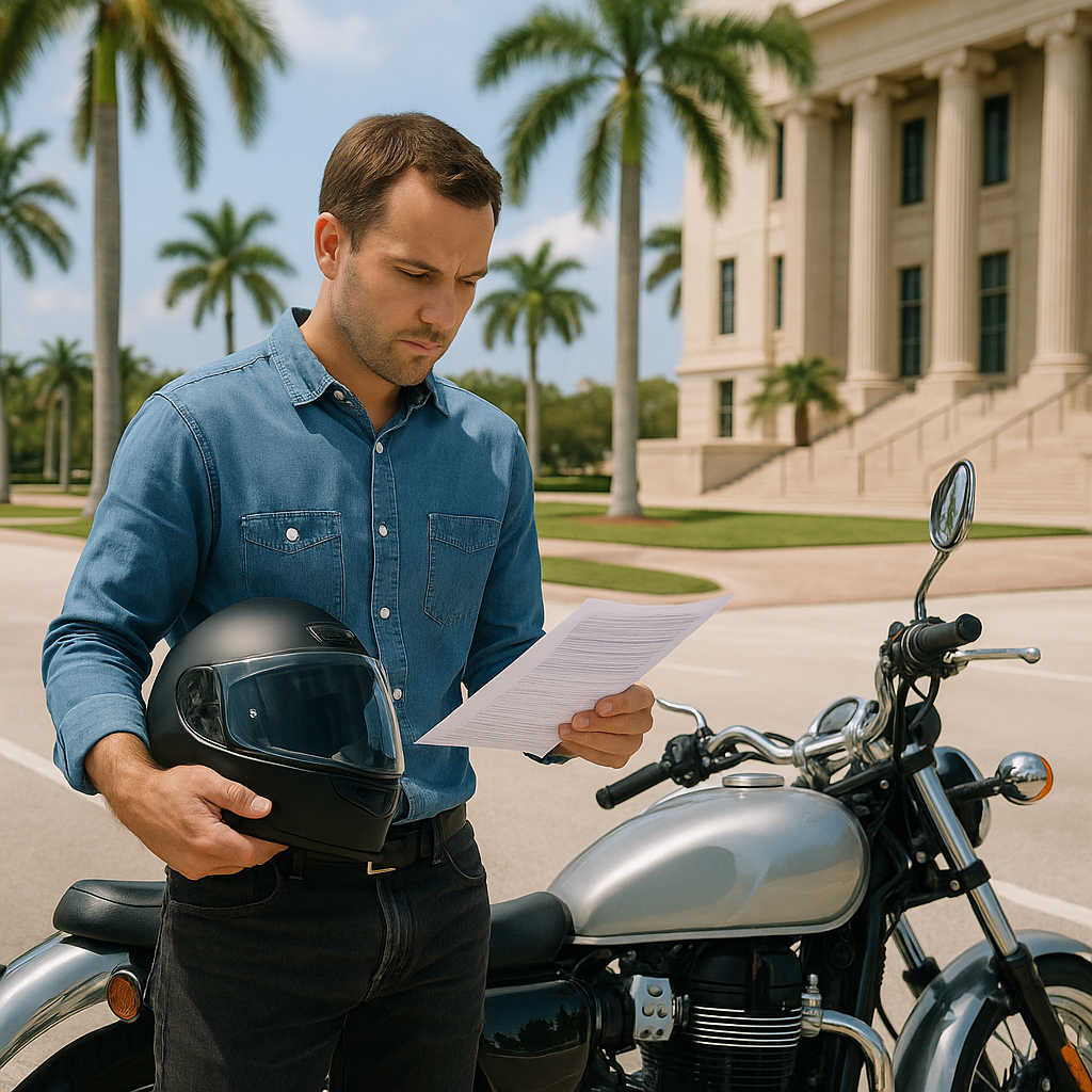 Do Helmet Laws Impact Compensation in a Palm Beach Gardens Motorcycle Crash?
