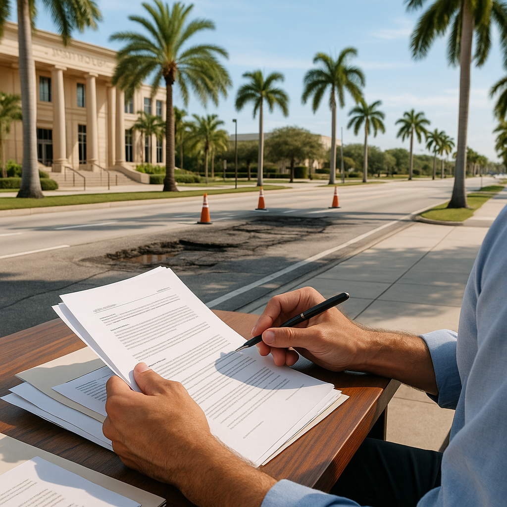 Can Road Hazards Make the City Liable in Palm Beach Gardens?